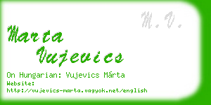 marta vujevics business card
